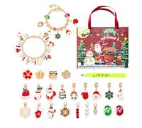 Calendrier de Noël Compte à rebours 2024 - Calendrier de l'Avent avec bracelet de compte à rebours de 24 jours, kit de fabrication de bijoux | Accessoires de breloques de bricolage, amusement festif