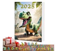 Calendrier de Noël compte à rebours | 24 boîtes ornementales en acrylique 2D sur le thème de l'alphabet et des dinosaures pour femmes, hommes, enfants, filles