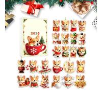 Calendrier de Noël compte à rebours 24 Dys Chat Chien de Noël Ornements de | Calendrier de l'Avent à suspendre pour animal domestique - Pour salon, chambre à coucher, bureau