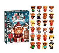 Calendrier de Noël compte à rebours 24 jours - Adorable vache - Décoration | Décorations de compte à rebours pour la maison, table, bureau, bibliothèque, fenêtre, salon, chambre à coucher