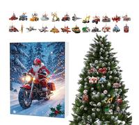Calendrier de Noël Compte à rebours 24 jours Décoration d'arbre de Noël de l'Avent - Calendrier en vedette 24 thèmes de véhicules acryliques C2D Décorations de Noël Décoration pour N