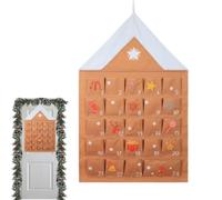 Calendrier de Noël - Compte à rebours - 24 jours - Réutilisable | Calendrier de compte à rebours de Noël avec poches pour bonbons, papeterie, bijoux, cheminée, mur, panneau de porte