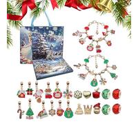 Calendrier de Noël Compte à rebours - Calendrier de l'Avent Bijoux pour Décembre, 24 Jours Surprise Coffret Cadeau avec Colliers, Boucles d'oreilles, Bracelets | Remplissage de bas pour