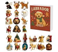 Calendrier de Noël compte à rebours chien 2D pendentif en acrylique | Calendrier de l'Avent 24 jours pour chiens pour enfants, adultes, Nouvel An, vacances, cadeaux de fête
