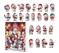 Calendrier de Noël | Compte à rebours de Noël 24 jours 2D en acrylique | Pendentif décoratif pour table, fenêtre, enfants, filles, adolescents, adultes