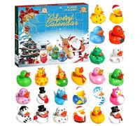 Calendrier de Noël - Compte à rebours de vacances - Mini figurines festives - Canards de collection mignons de 24 jours avec des couleurs vives - Bonne surprise de Noël pour la famille, les amis, les