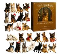 Calendrier de Noël compte à rebours - Décoration en acrylique 2D en forme de chien, calendrier de Noël 2025 - Pour filles, garçons, adultes, amoureux des chiots, Nouvel An