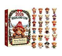 Calendrier de Noël Compte à Rebours Décoration Vache Mignonne 3D 24 Jours | Statues Calendrier Compte à Rebours Noël Pour Fêtes Soirées Table Basse Placard Bibliothèque Rebord