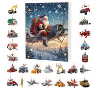 Calendrier de Noël | Compte à rebours des vacances de 24 jours, Père Noël, renne et arbre miniature pour la maison, la salle de t la décoration festive
