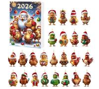 Calendrier de Noël Compte à rebours en acrylique 2D Décoration de voiture | L'anticipation quotidienne augmente la tension ; ce calendrier de compte à rebours de Noël offre chaque matin un