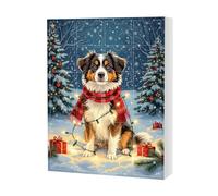 Calendrier de Noël compte à rebours | Pendentif en acrylique 2D en forme de chien | Figurines de compte à rebours de Noël de 24 jours, pour Pâques, les adolescents, les , les vacances