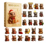 Calendrier de Noël compte à rebours - Pendentif hippopotame 2D en acrylique, 24 jours | Décoration de vacances pour, garçons, tout-petits, fans du Nouvel An, célébration saisonnière à la