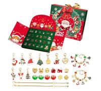 Calendrier de Noël compte à rebours - Pendentifs, boucles d'oreilles, bracelets à breloques, bijoux de Noël 24 jours - pour les vacances, Halloween, Thanksgiving, Pâques, Saint-Valentin,