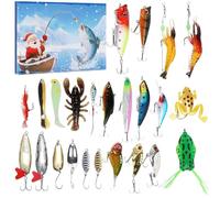 Calendrier de Noël - Contdown Calender, Calendriers de l'Avent, Christmas Fishing Tackle Gear Planner, Favors Favors Fish Accessories, Stocking Stockers For Teen Boys Fisherman Anglers Men