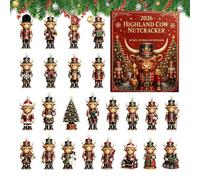 Calendrier de Noël Countdown - 2026 2D Funny Rustic Advent Cow Decor | 24 Days of Christmas Ornaments Set Kids Adults Family Party Holiday Festival Home Office Farmhouse