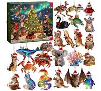 Calendrier de Noël Countdown Animal Countdown, 24ème jour Collectible 2D Toy For Kids Toddler Teen Boy Girl Women Men Family Vacation Holiday Classroom Offices Desk Wall Tree