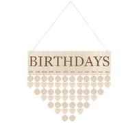 Calendrier de Noël créatif en bois à suspendre au mur - Plaque d'anniversaire familiale avec étiquettes - Panneau de rappel en bois - Décoration de jours