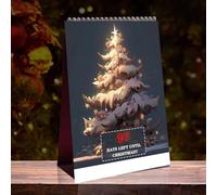 Calendrier de Noël de 100 jours - 6,3 x 3,94 pouces, design en papier métal, compte à rebours des vacances, ordinateur de bureau compact | Centre de Table, bureau, fenêtre, entrée, salle de chevet, sa