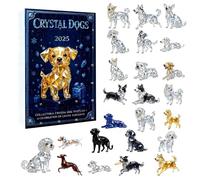 Calendrier de Noël de l’Avent Crystal Dog 2025 | Décorations d'animaux en acrylique 2D pour arbre de noël, pendentif de l'avent pour amoureux des chiens de 24 jours, pour maison, voiture, rétroviseur