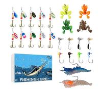 Calendrier de Noël de pêche - Ensemble d'accessoires de pêche - Compte à rebours - Cadeau pour adolescents, hommes, pères, amis, maris