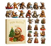 Calendrier de Noël - Décoration de l'Avent en acrylique 2D | Décoration de sapin de Noël paresseux de 24 jours | Pour la maison, les vacances, les fêtes, les célébrations d'hiver, les murs, les