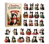Calendrier de Noël en acrylique avec compte à rebours en forme de chat | Compte à rebours de Noël 24 jours pour porte fenêtre arbre couronne vacances