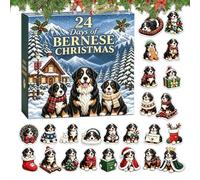 Calendrier de Noël en acrylique avec motif chien de montagne bernois 24 | Breloques Bouvier Bernois, calendrier de compte à rebours de Noël, 2D plat 24 jours, 30 x 40 cm, souvenir en acrylique