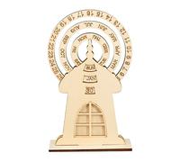 Calendrier de Noël en bois en forme de grande roue - Ornements de bureau - Décoration d'intérieur - Plateau tournant