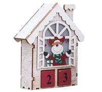 Calendrier de Noël en Bois Lumineux, Deux Blocs, Décoration Chic Ambiance | Compte à Rebours Réglable, Éclairage Décoratif sans Pile, Finition Rustique Colorée pour Garçon Fille, Bureau, Étagères