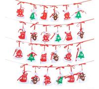 Calendrier de Noël en feutre à suspendre avec poches numérotées de 1 à 24, pour l'organisation des vacances et la décoration saisonnière (vidage 1-24)