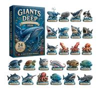Calendrier de Noël en forme de requin, 24 pièces en acrylique 2D à | Une collection de 24 requins décoratifs en acrylique 2D sur le thème des créatures marines avec cordes de suspension