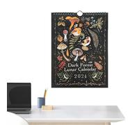 Calendrier de Noël Forestt sombre - Calendrier mural lunaire Forestt foncé, calendrier mural forestt | Calendrier mensuel lune pour la maison, calendriers muraux colorés pour la maison et le bureau