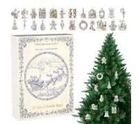 Calendrier de Noël, ornement acrylique 2D, calendrier de l'Avent 24 jours en porcelaine à suspendre, pour le développement de l'apprentissage, arbre d'activités amusantes, tout-petits, famille