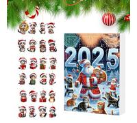 Calendrier de Noël | Pendentif chat en acrylique 2D - Compte à rebours du calendrier de décembre 24 jours | Pour le Nouvel An et les vacances, l'arbre de Noël, sac à dos, sac et remplissage de bas