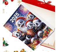 Calendrier de Noël, pendentif panda 2D pour sapin de Noël, 24 pièces, calendrier compte à rebours, pendentif pour sac à dos, voiture, rétroviseur intérieur, poignée de porte, arbre de cheminée