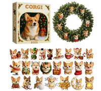 Calendrier de Noël pour animaux domestiques - Calendrier de compte à rebours de Noël 2025, ornement décoratif 2D de 24 jours, planificateur de compte à rebours, avènement pour,