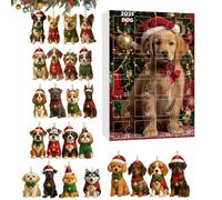 Calendrier de Noël pour chien - 2D plat réutilisable saisonnier | Compte à rebours jusqu'à Noël pour décoration de chien de 24 jours | Pour arbre de fenêtre, , adultes, amoureux des animaux