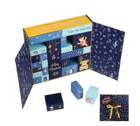 Calendrier de Noël vide à remplir soi-même, 33,5 x 30,5 x 8 cm, pliable, calendrier de l'Avent réutilisable 24 jours, pour Noël, friandises, bijoux, carte manuscrite
