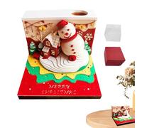 Calendrier de notes adhésives 3D bonhomme de neige de Noël - Calendrier de bloc-notes 3D | Calendriers de Noël avec sculpture en papier et bonhomme de neige | Planificateur de bureau sculpture art