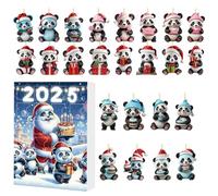 Calendrier de panda de Noël - Ornement à rebours acrylique, ensemble de charme de vacances | Décoration festive mignonne améliore l'atmosphère saisonnière fête de porte d'entrée de porte d'entrée miro