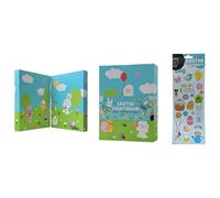 Calendrier de Pâques avec 10 jours d'activités amusantes quotidiennes | Bonbons, livre d'activités, porte-clés et crayons | Livré avec des autocollants de Pâques Mighty2Save | Cadeau idéal pour