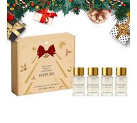 Calendrier de parfum de Noël - Lot de 4 pièces de Noël 2025 - Collection de parfums pour femme - Parfum quotidien pour filles et adultes - Pour anniversaire, Saint-Valentin, voyage, trajets en