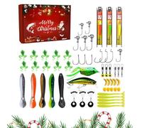 Calendrier de Pêche | 24 Jours Compte À Rebours Noël Leurres de Pêche | Kit Appâts Festifs Saisonniers pour Loisirs Extérieur Fête des Pères Décoration | Décoration Maison Passionnés de