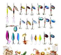 Calendrier De Pêche Compte À Rebours,Compte à Rebours de 24 Jours du Calendrier de Noël | Kit D'Appâts pour Pêcheur,pour Pêcheurs Adultes Adolescents Plein Air Vacances