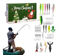 Calendrier de Pêche Décompte - Leurres de Pêche Réalistes 24 Jours Calendrier de l'Avent,Kit Appâts Festifs pour Saison des Fêtes Passionnés Plein Air Fête des Pères