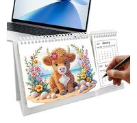 Calendrier de peinture à strass - Planificateur créatif fait à la main 2027-2028, calendrier de bureau avec peinture artistique sur pierres précieuses | pour femme, fête d'anniversaire, bureau, maison