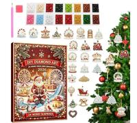 Calendrier de peinture aux pierres précieuses - Compte à rebours de Noël | Activité de décoration en strass, projet de vacances fait à la main, thème calendrier 2026, artisanat familial