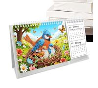 Calendrier de peinture avec strass Planificateur 2027-2028 DIY | Calendrier de bureau peinture artistique avec pierres précieuses pour femmes, anniversaire, bureau, maison, vacances