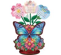 Calendrier de peinture diamant 2026 à faire soi-même en bois - Calendrier de table créatif pour la maison, le bureau, la chambre à coucher