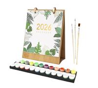 Calendrier de Peinture Numérique 2026 Peinture par Numéros Calendrier avec De nombreuses Images De Fleurs Plantes Vertes Peinture Calendrier Portrait Ornement De Table